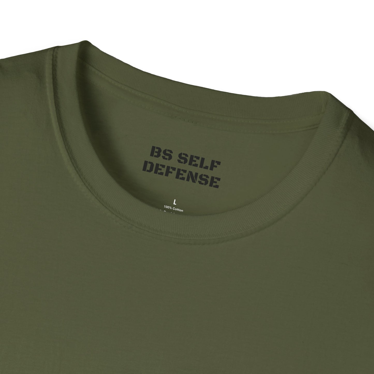 Back of our BS SELF DEFENSE Softstyle T-Shirt